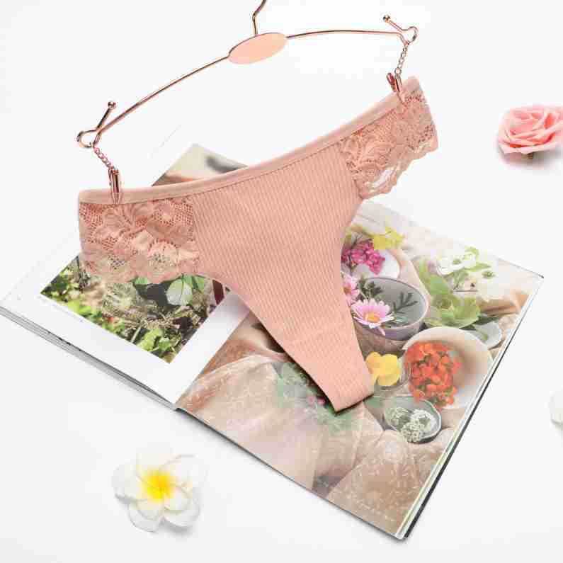 New T-shaped underwear girls' lace belly contracting thread thong women's low waist breathable cotton T-Pants Factory wholesale