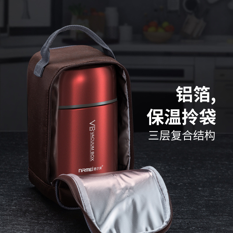 316 Large Capacity Braised Cans Vacuum Braised Beaker Insulated Lunch Box Portable Special for Students and Office workers