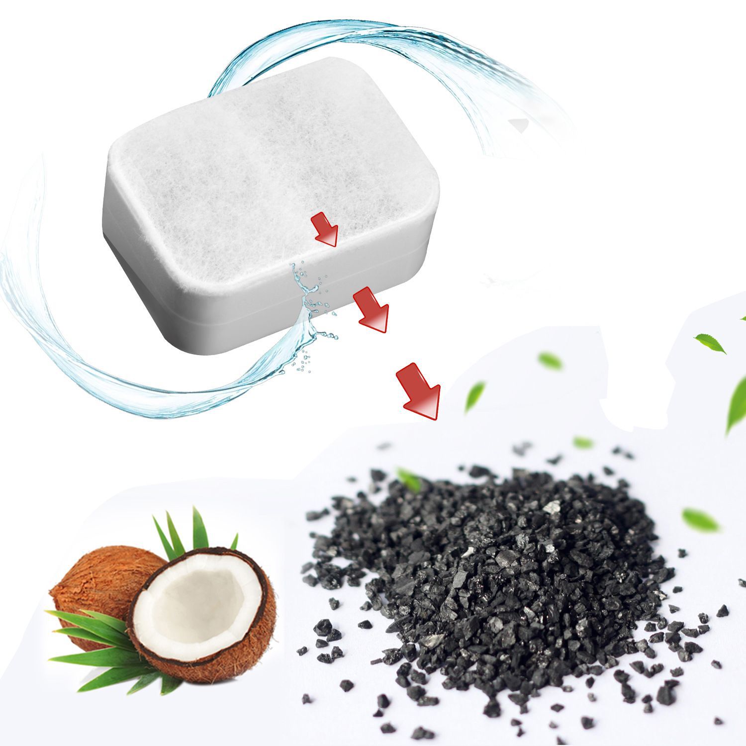 Керамический диспенсер для воды для домашних животных, активированный угольный фильтр