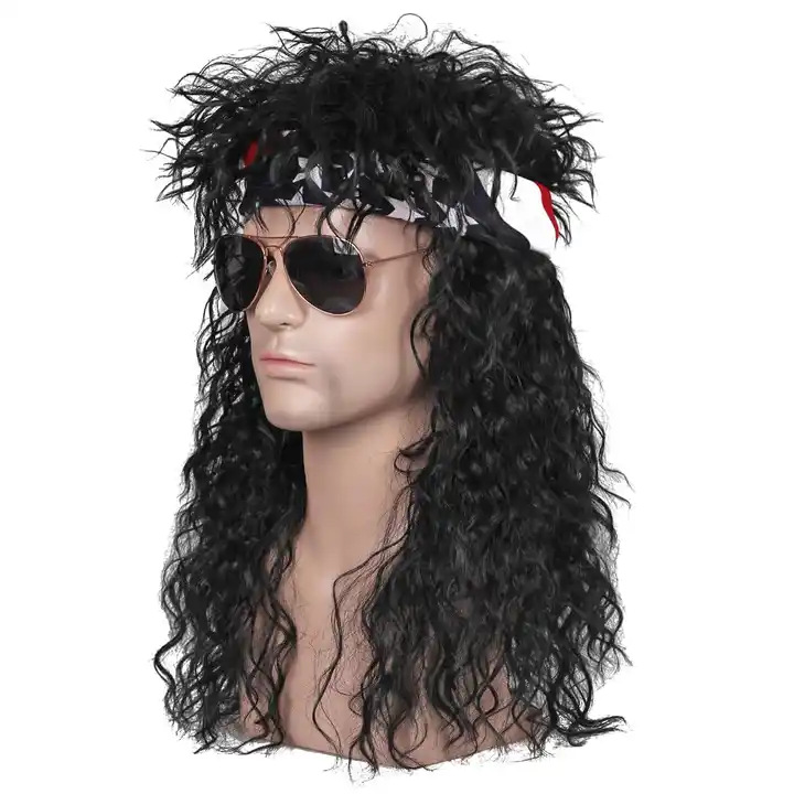 Spot 80S rocker wig European and American Halloween Rock Music Party Wig Headgear Unisex