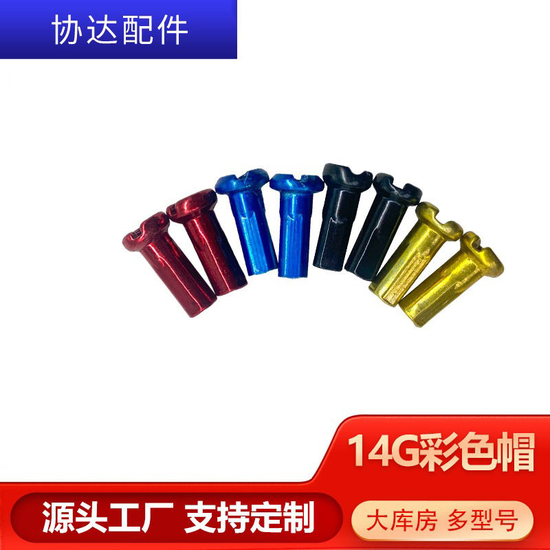 SOURCE Factory 14g carbon steel electrophoresis color bicycle spoke cap steel wire cap