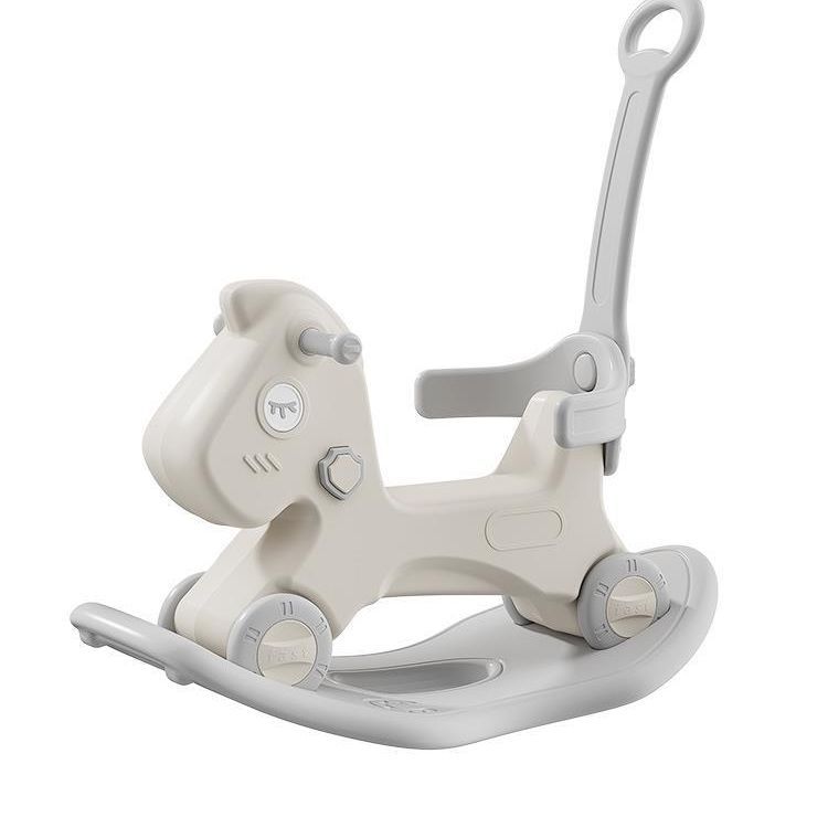 Playmation Bear Children's Rocking Horse and Glider 2-in-1 Baby Wooden Horse Infant First Birthday Gift Rocking Horse Toy Swing