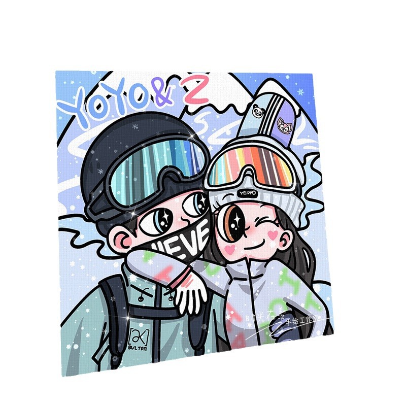 Princess Star Butterfly Frameless Painting Decorative Painting Print Birthday Gift Cartoon Painting Hand-Painted Couple Avatar for Best Friend Reality