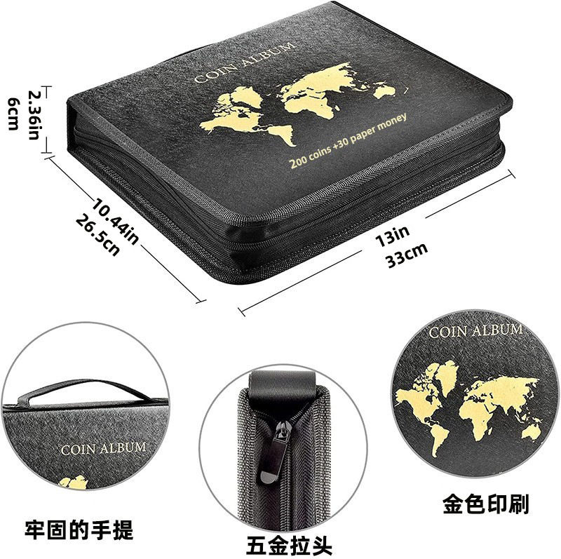 In stock large capacity portable collection book this coin paper money transparent PVC ancient coin collection commemorative stamp album