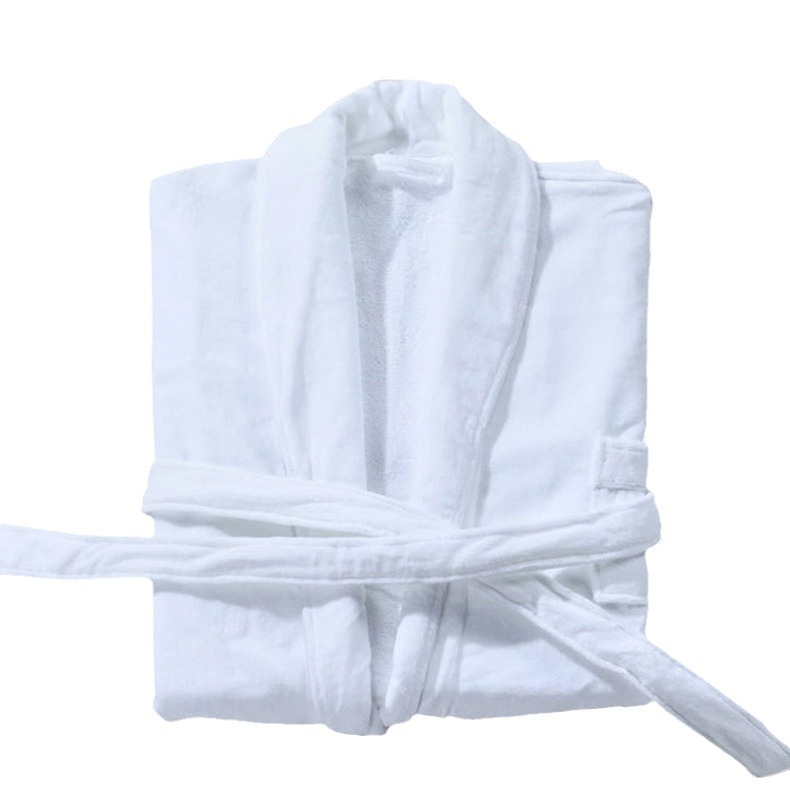 Five-Star Hotel Bathrobe Pure Cotton Cut Velvet Waffle White Bathrobe Nightgown B&B Hotel Hotel Bathrobe