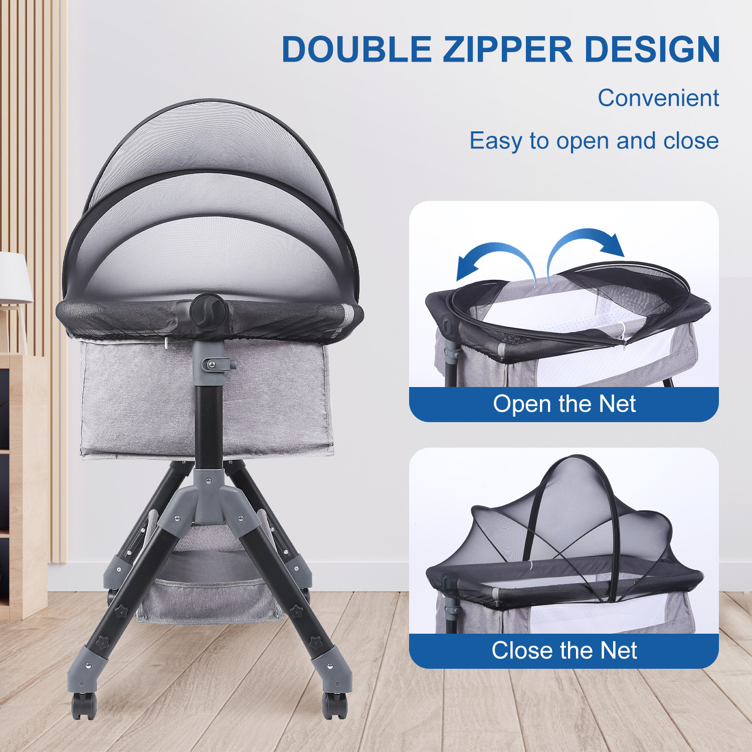 Baby Crib Mosquito Net Foldableing Full-Cover Universal Kidsren's Bed Splicing Baby Installation-Free Foldableable Anti-Fall Type a