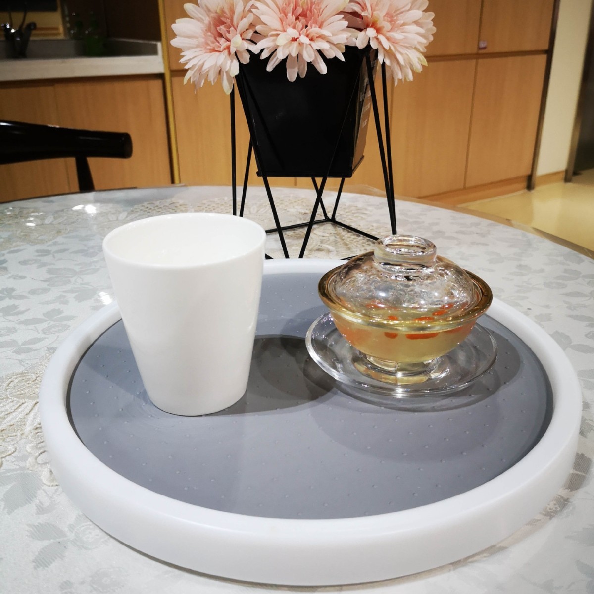 New 30cm Rotating Seasoning Rack Round Turntable Cosmetics Rotating Storage Rack Kitchen Spice Rack 25cm