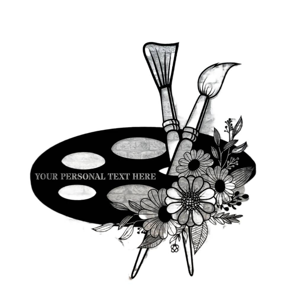 Personalized Painter Name Palette Metal Sign, Painter Decor Gift