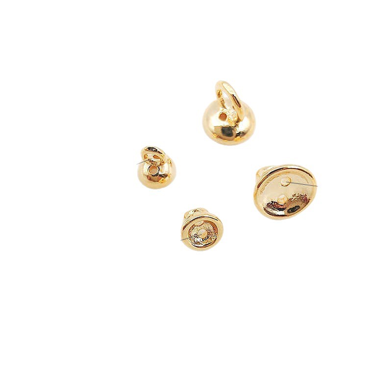 Color-Preserving 18K Gold-Plated Belt Threading Hole Hanging Cap Button Pearl Cap Finishing Buckle DIY Bracelet Necklace Connection