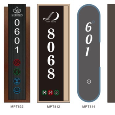 Factory Hotel Smart Door Display Illuminated Digital Door Sign with Light Led Room Number Plate Smart Digital Door Display