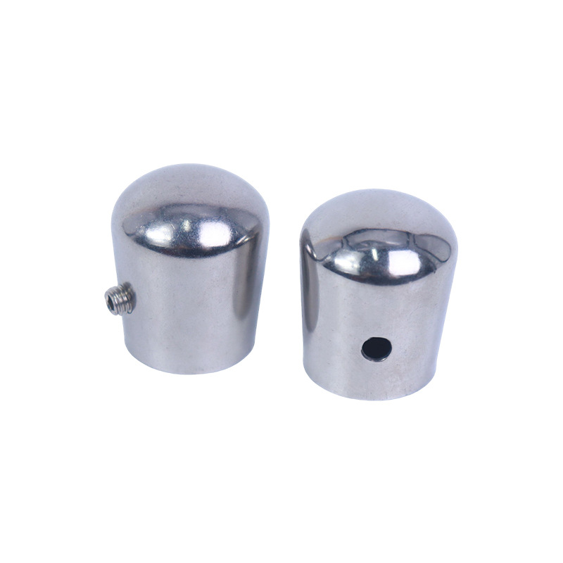 201/304 Stainless Steel Round Pipe Plug Stair Railing Accessories Column Accessories Head Handrail Custom Flats Bottom