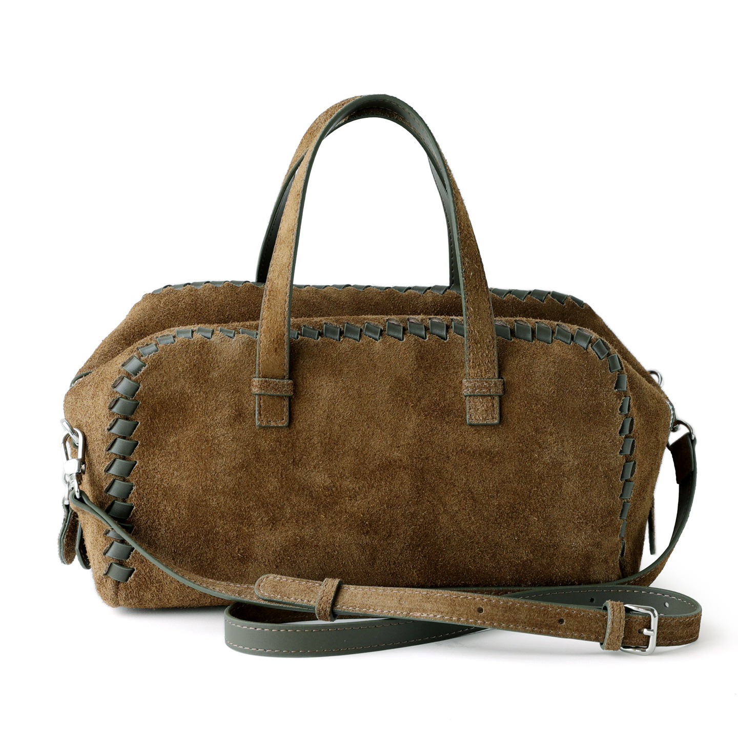 Retro Frosted Cowhide Woven Frosted Large-Capacity Portable Boston Pillow Bag Single Shoulder Crossbody Genuine Leather Women's Bag