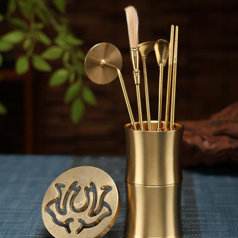 Beginner's Set of Pure Brass Incense Tools, Incense Seal Tools, Incense Ash Powder Press, Incense Seal Supplies, Incense Spoon, Incense Shovel, Incense Seal