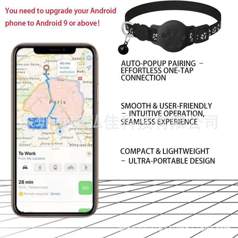 Cat Locator Collar Apple Android Dual System Locator Findmy Google Android Collar
