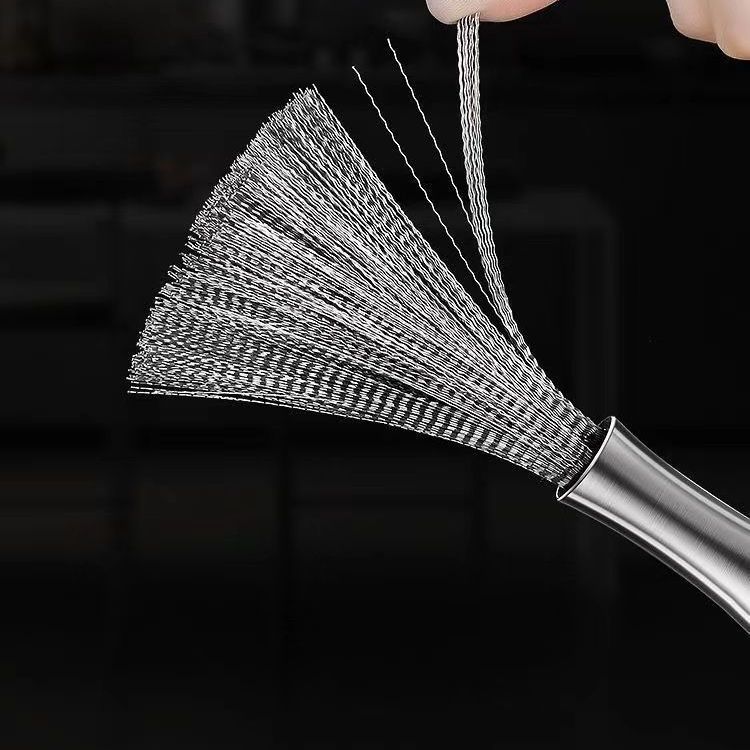 Stainless steel pot brush cleaning brush kitchen oil removing stainless steel wire brush dish brush pot artifact Internet celebrity brush