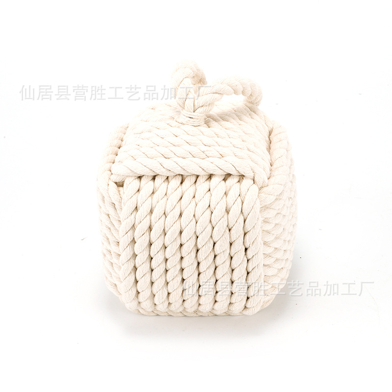 Cotton and Linen Rope Creative Windshield Door Stop Anti-Collision Braided Square Square Door Stop Home Bar Restaurant Decoration