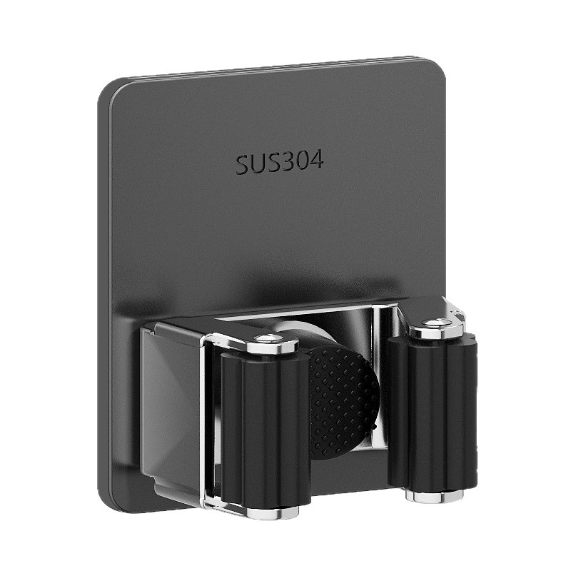 No-Drill Mop Holder for Home Balcony Bathroom 304 Stainless Steel Mop Clip Door Back Wall Hanging Mop Clip Hook