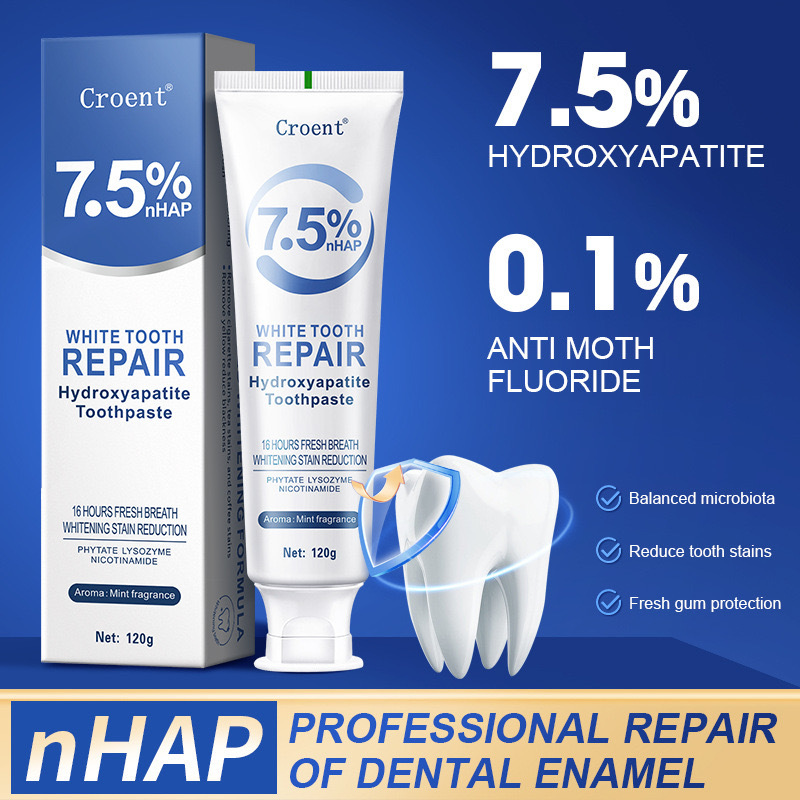 [FDA/MSDS certification] 7.5 hydroxyapatite toothpaste English oral cleaning toothpaste stain removal toothpaste