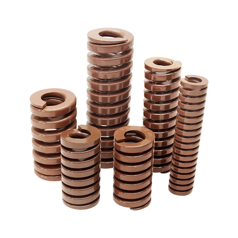 Domestic Mold Spring 65Mn Manganese Steel Rectangular Flat Wire Brown Compression Spring Medium Load Flat Wire Spring Machinery