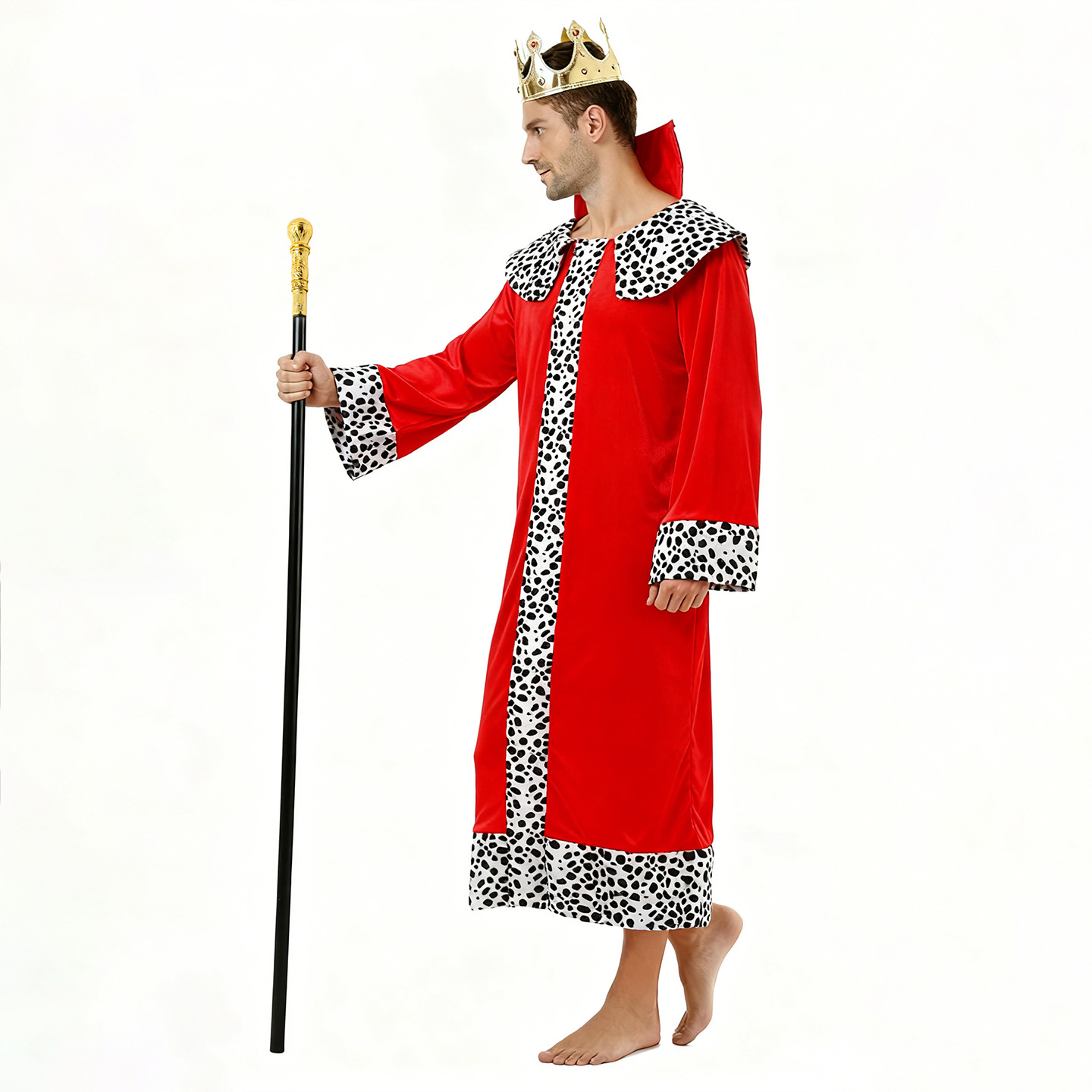 European Classical King Cos Costume Adult Clothes Cloak Red Prince Medieval Emperor's New Clothes for Men and Women