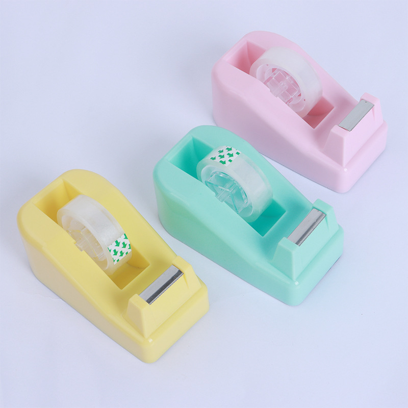 Cross-border Explosions Macaron Small Tape Seat Stationery Seat Office Creative Transparent Tape Machine Tape Cutter