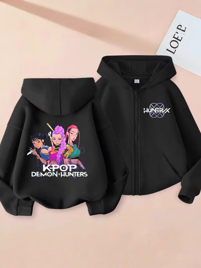 2025 Cross-Border Children's Zipper Hoodie Cartoon Girl Fashion Children's Clothing Autumn Sweatshirt Ready Stock Wholesale Cross-Border