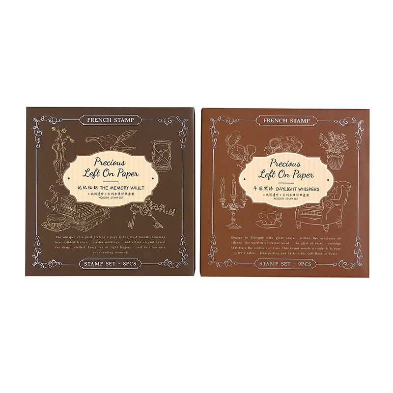 Ketchup Girl Wooden Seal Set Paper Treasures Creative Pattern Material DIY Decorative Handbook Printing