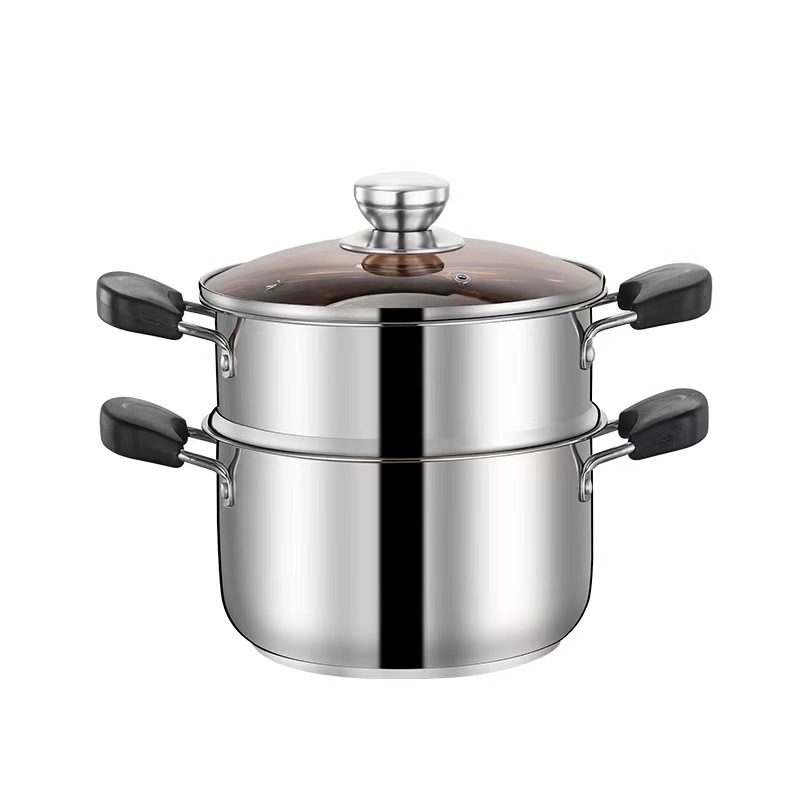 Chinese Soup Pot Thickeneded Stainless Steel Milk Pot Non-Stick Pot Household Food Supplement Pot Soup Pot Induction Cooker Pot Steamer Gift