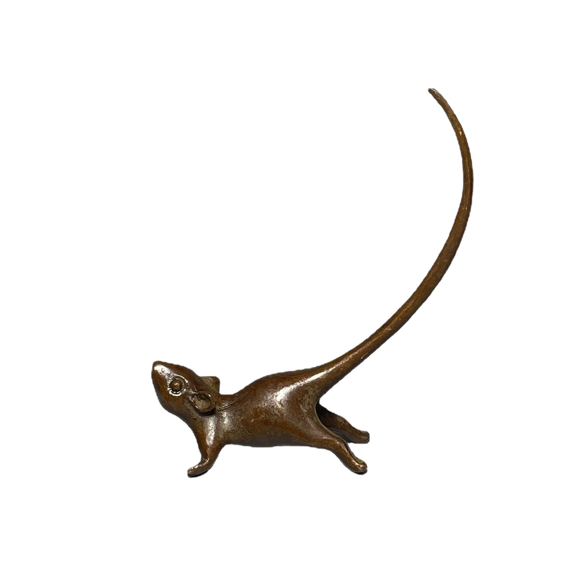 Antique Solid Copper Zodiac Little Mouse Lucky Long Tail Mouse Creative Cute Tea Ceremony Tea Pet Ornaments