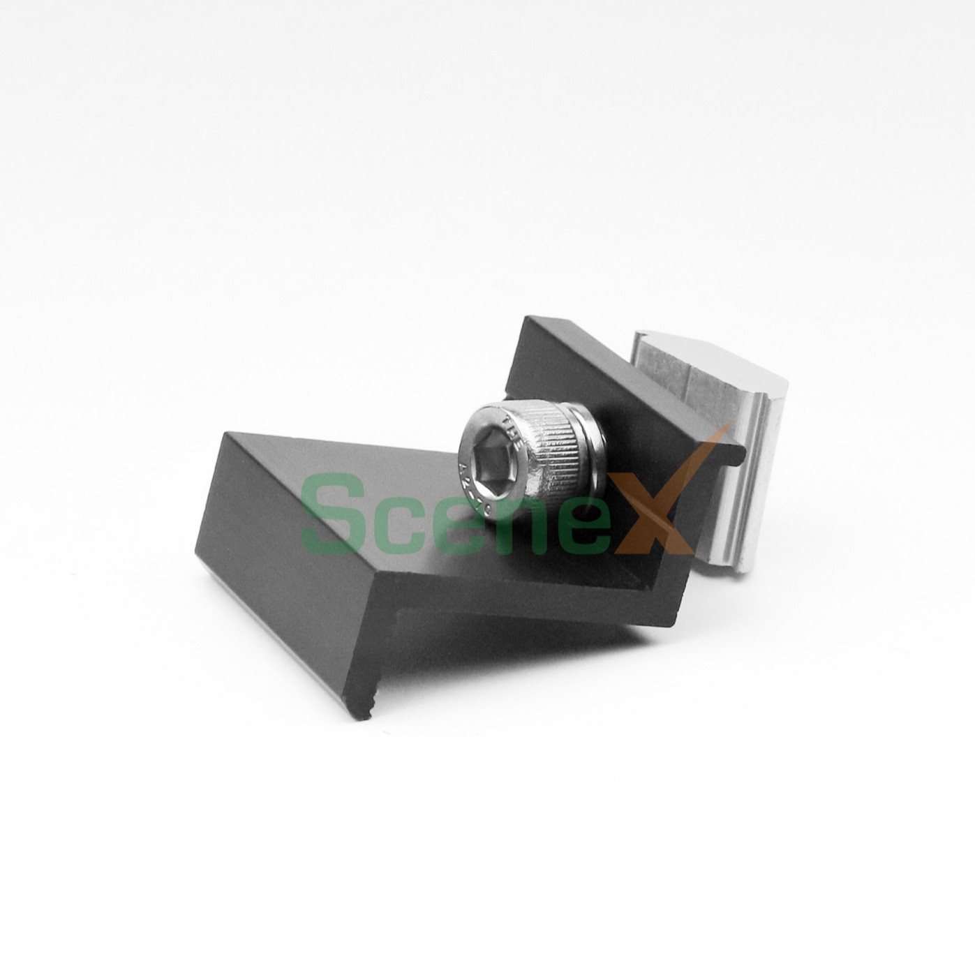 Black solar photovoltaic bracket side pressure block assembly middle clamp end clamp Middle pressure block aluminum alloy side pressure block cross-border