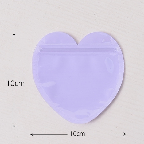 PVC Heart-Shaped Jewelry Small Bag Macaron Love Self-sealing Bag Gift Shaped Sealed Bag