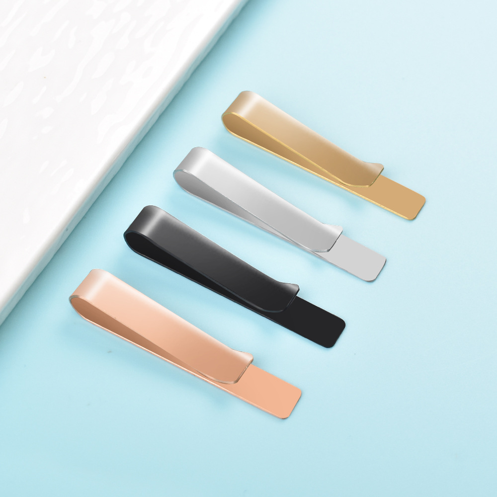 Зажим для галстука из нержавеющей стали с зеркальной полировкой, простой деловой зажим для галстука, набор для мужчин