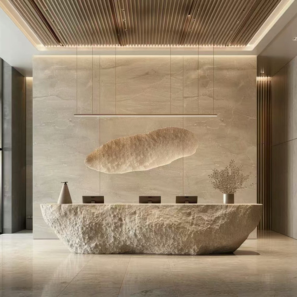Modern Imitation Stone Front Desk Sales Office Service Desk Special-Shaped Reception Desk Coffee Shop Bar Cashier Desk