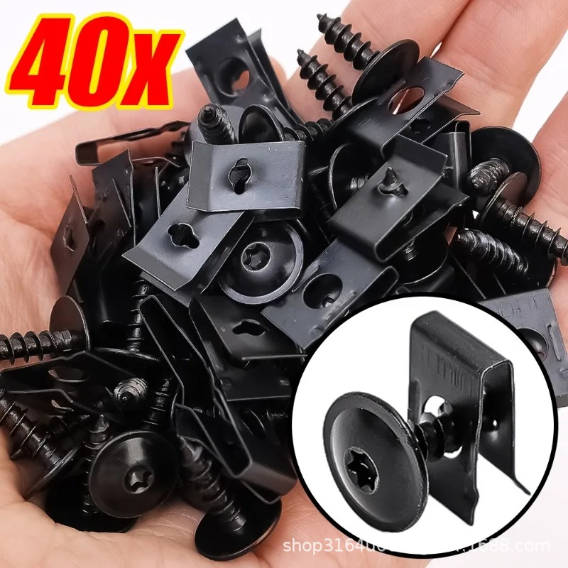Car Screw Base U-shaped Clip Car Modification Clip Fast Wire Gasket Self-tapping Screw Interior Panel Buckle Hardware