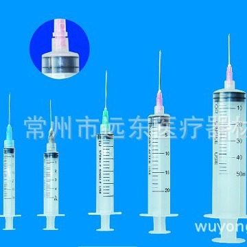 Шприц, с винтовым горлышком, прямой, с иглой