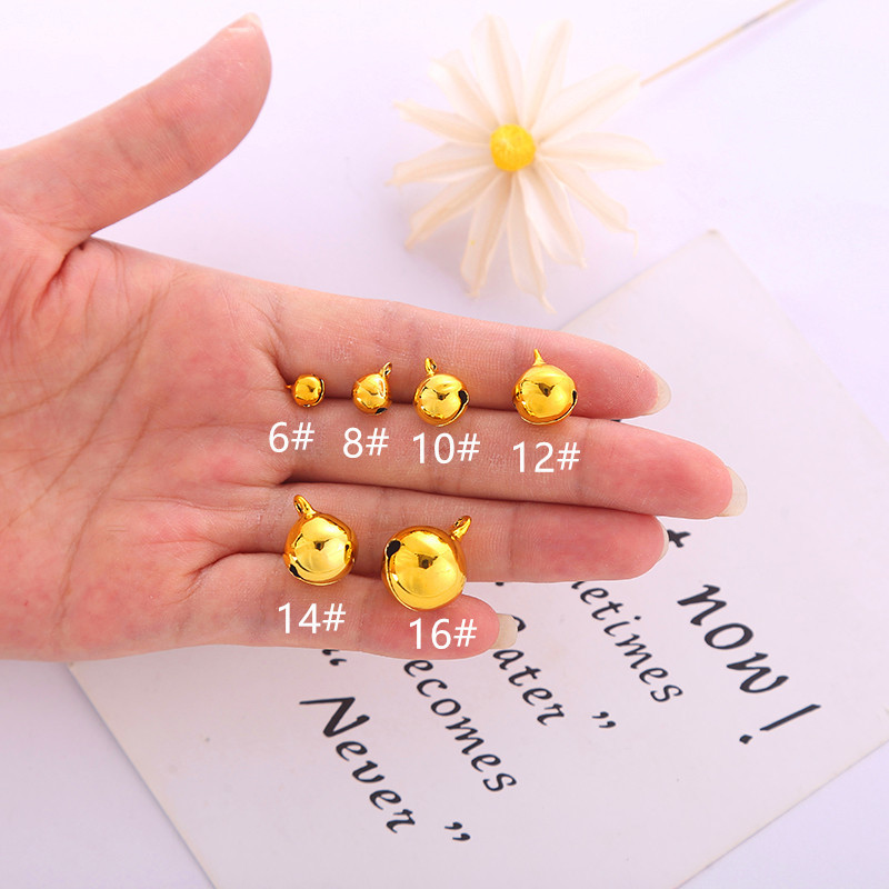 Color Vacuum Plating Bell DIY Pet Collar Metal Bell Pendant Handmade One-word Open Round Bell