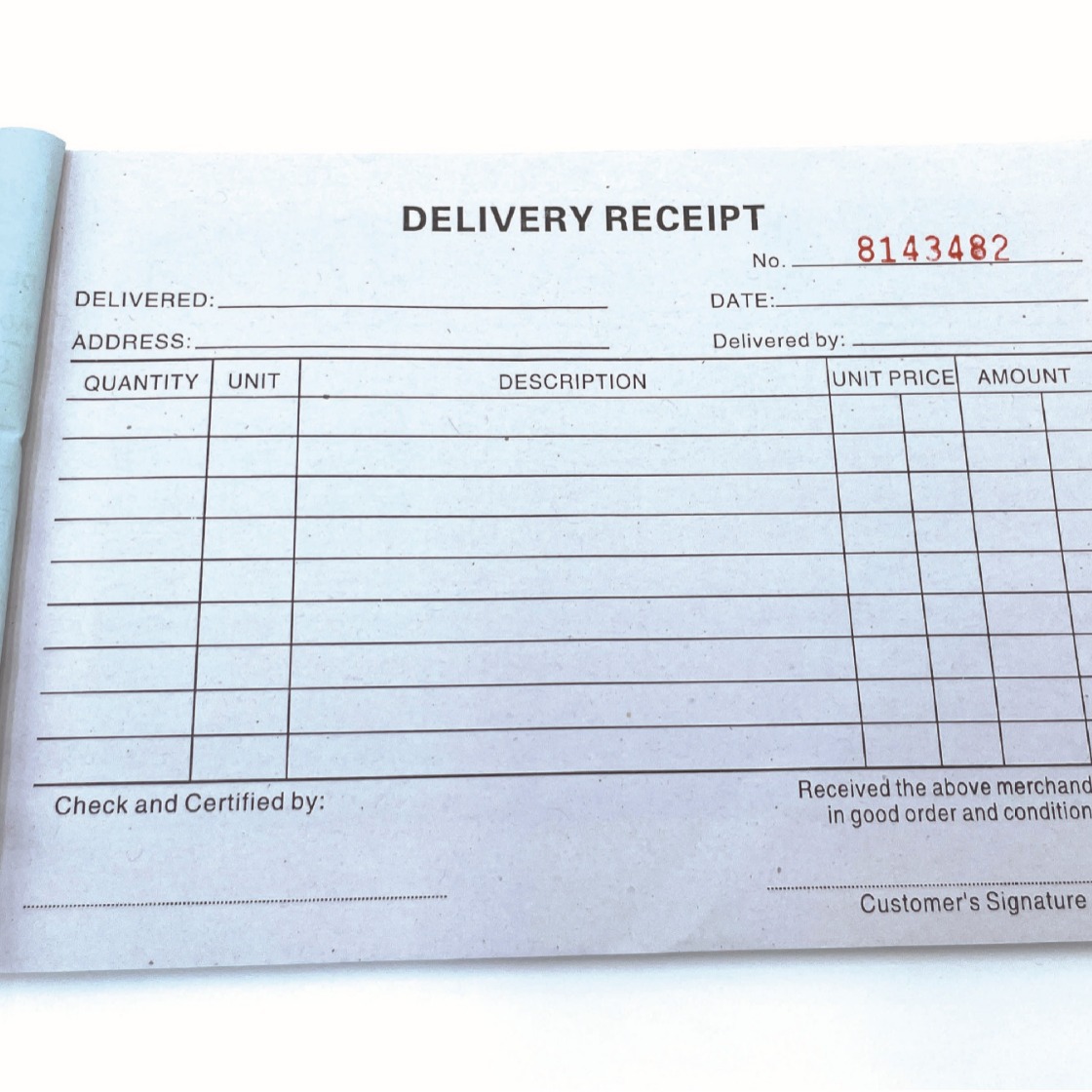Philippine Delivery List 64-Open Receipt 32-Open Manila Various Documents 40-Open English Receipt Voucher