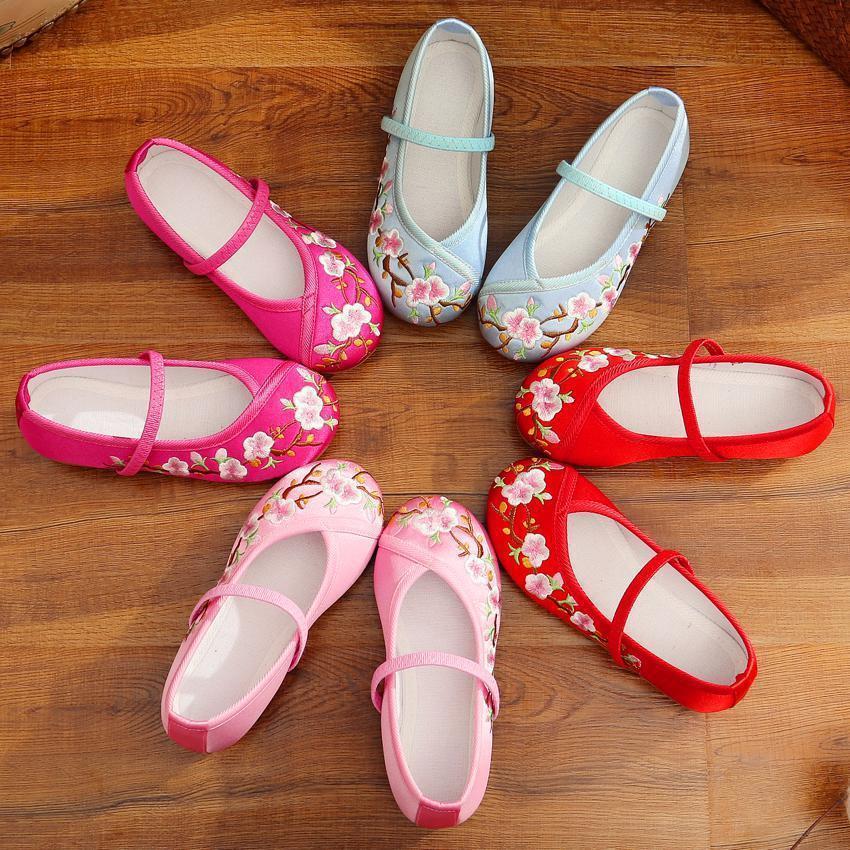 Old Beijing Cloth Shoes Girls Embroidered Shoes Flower Autumn Ethnic Style Antique Shoes Women's Hanfu Ancient Clothes Adult Hanfu Shoes Girls