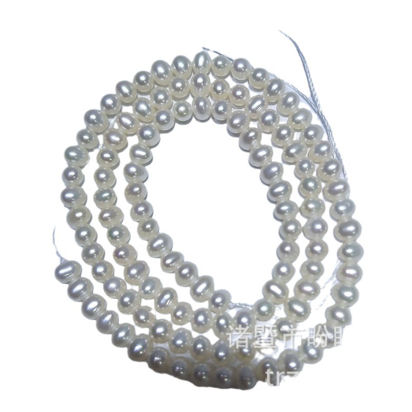 2-8mm Near-Round Oval Seedless Freshwater Pearl Necklace Wholesale Pearl Semi-Finished Product Zhuji Pearl Loose Beads DIY