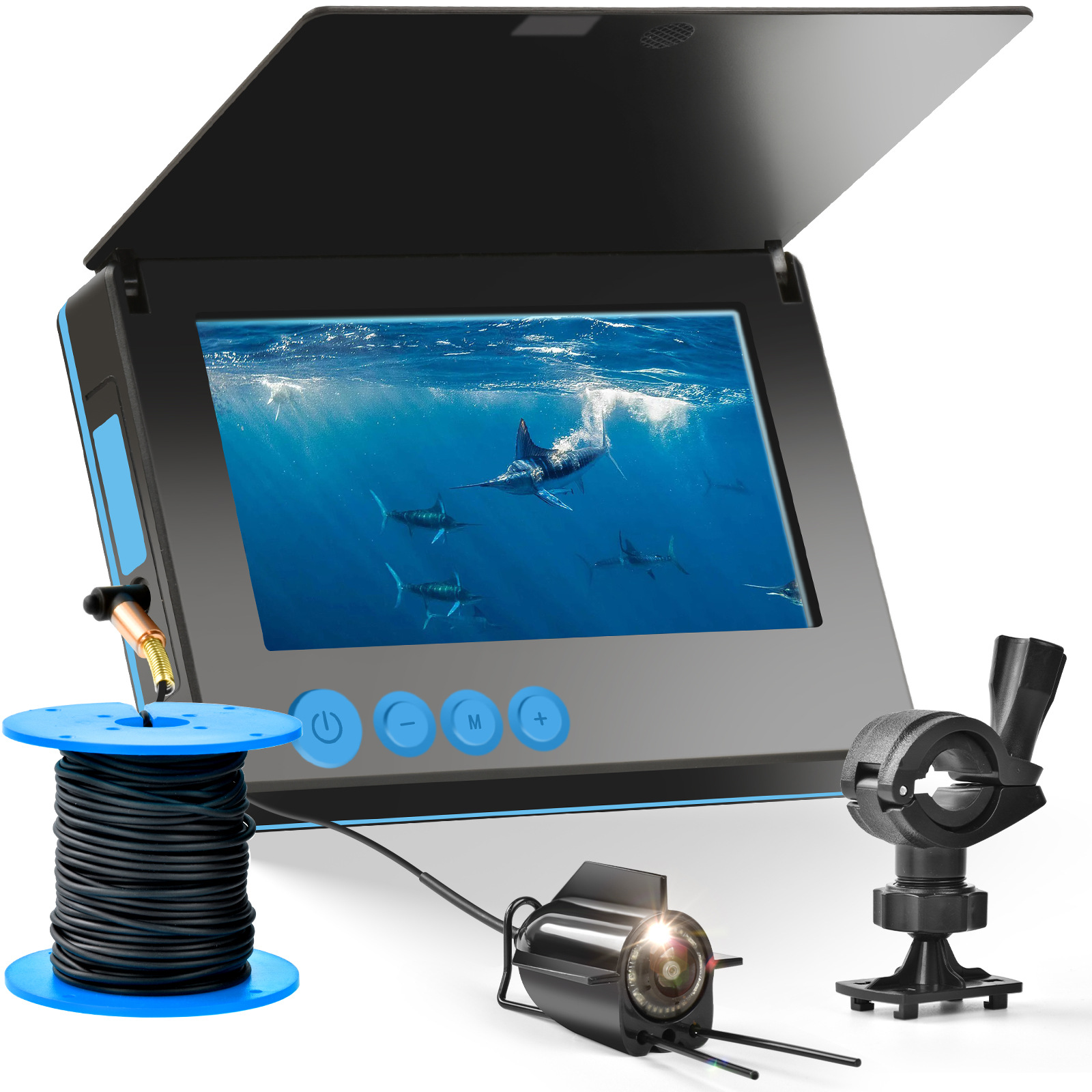 2024 Fish Finder Underwater Visual Hd Camera Underwater Temperature Sensing Deep Night Vision Probe Fish Watching Fishing Handy Gadget