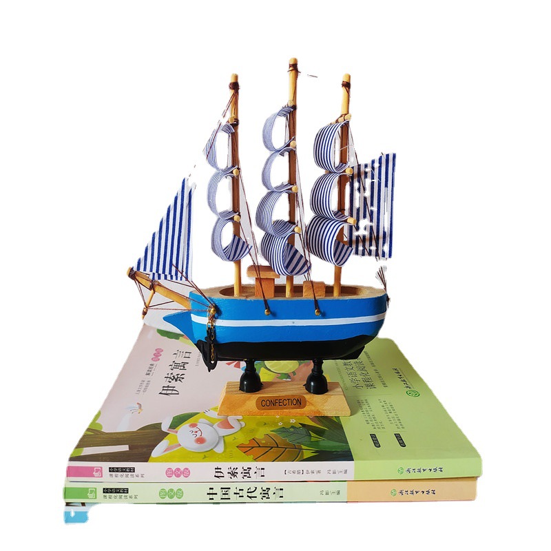 16cm cake ornaments wooden sailboat model ornaments cake decoration baking ornaments crafts