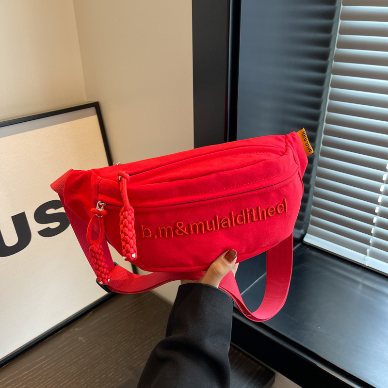 2024 Новинка Грудная сумка Мужская и женская Модная сумка через плечо Трендовая Простая Универсальная Спортивная поясная сумка Студенческая сумка Трехслойная