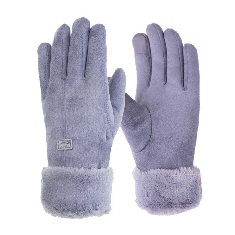 2025 USB Heated Gloves Suede Touch Screen Cycling Warm Plus Velvet Intelligent Temperature Control Cold-Proof Gloves