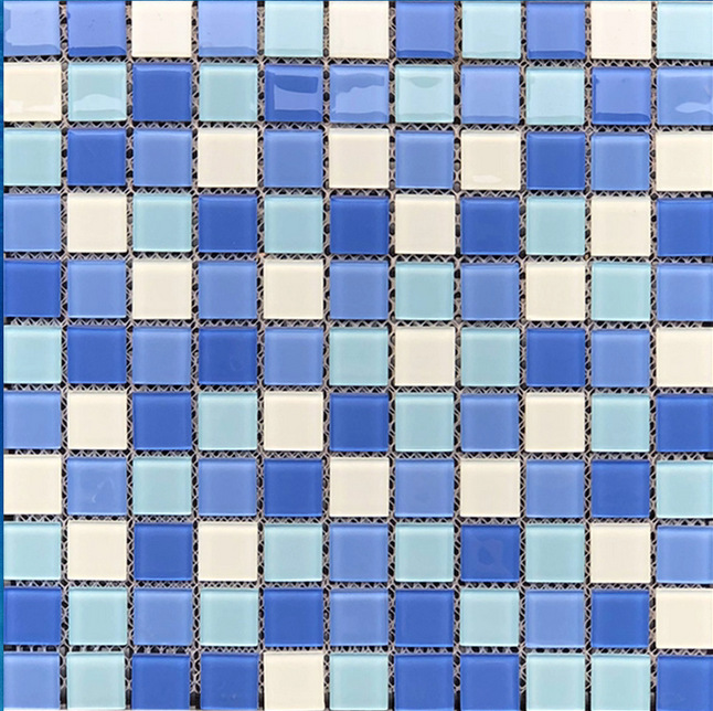 Crystal Glass Mosaic Swimming Pool Hotel Club Engineering Landscape Pool Fish Pond Bathroom Blue Mosaic Tiles