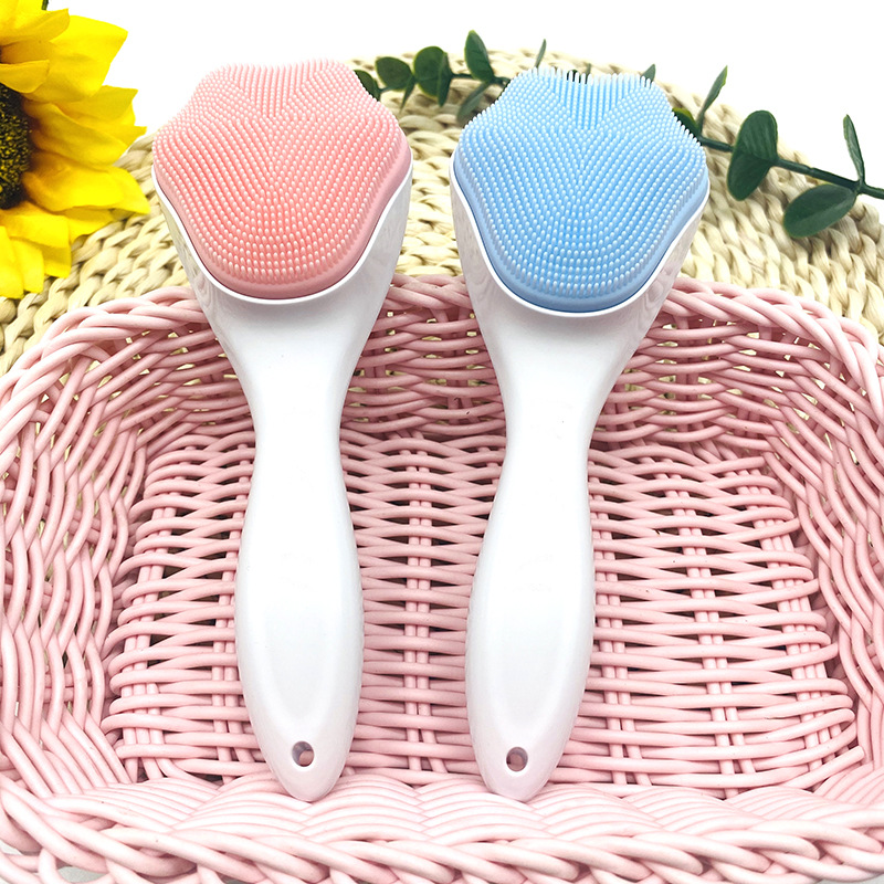 Silicone Soft-Bristled Face Wash Brush, Long-Handled Cat Claw Brush, Silicone Massage Facial Cleansing Brush, Cat Claw Face Wash Brush