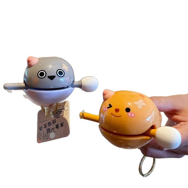 Decompression Wooden Fish Knock Emotional Stability Buddha Wooden Fish Office Exquisite Healing Cute Ornaments Toy Schoolbag Pendant