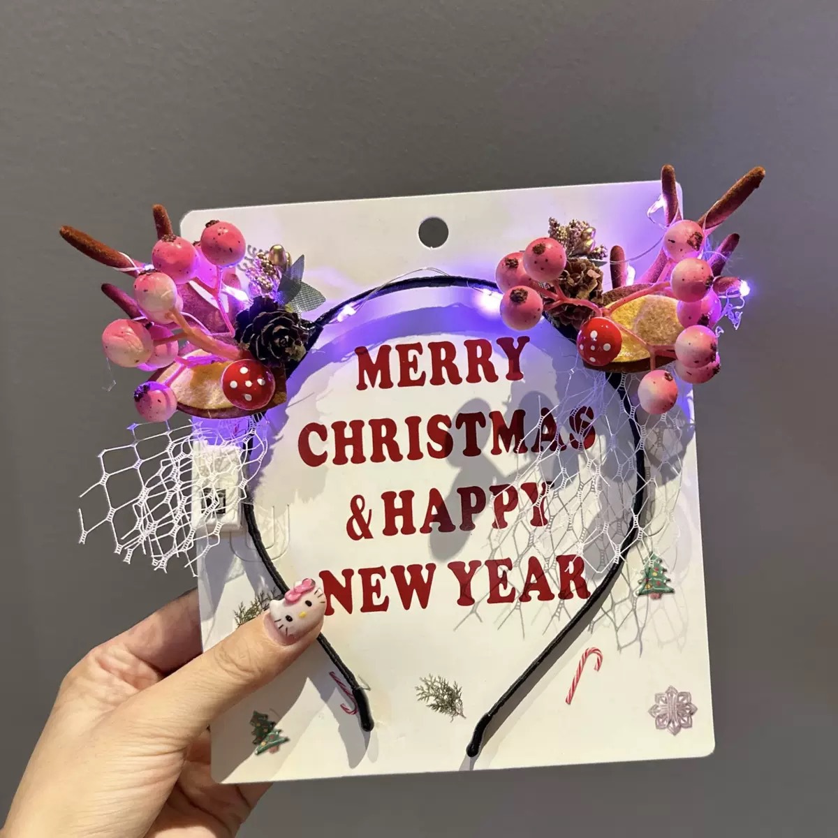 Korean Christmas Hairpin Christmas Decoration Atmosphere Headband Elk Antler Kidsren and Adults Holiday Dress Headband