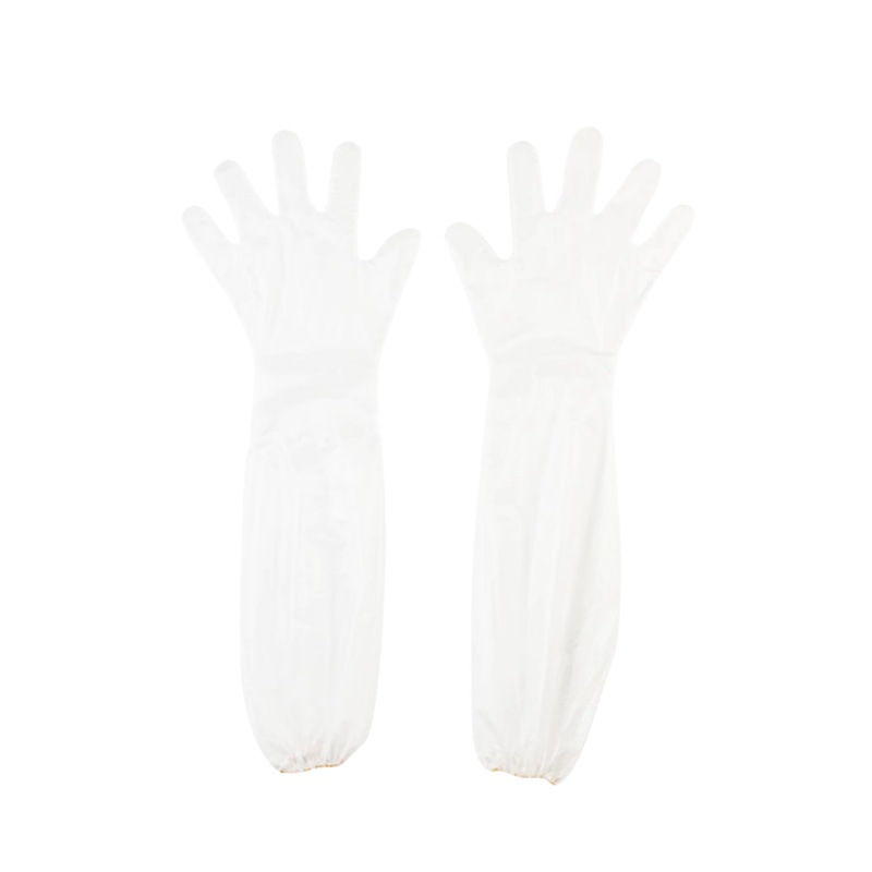 CPE long arm gloves for housework kitchen dishwashing cleaning thickened lengthened waterproof gloves disposable food grade