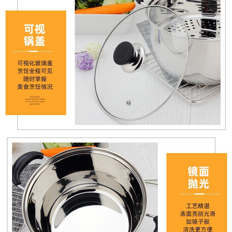 Small Stainless Steel Steamer for Home Use, Single Layer, Small Induction Cooker, Gas Steaming and Cooking All-In-One Pot, Multifunctional Mini Gold Small