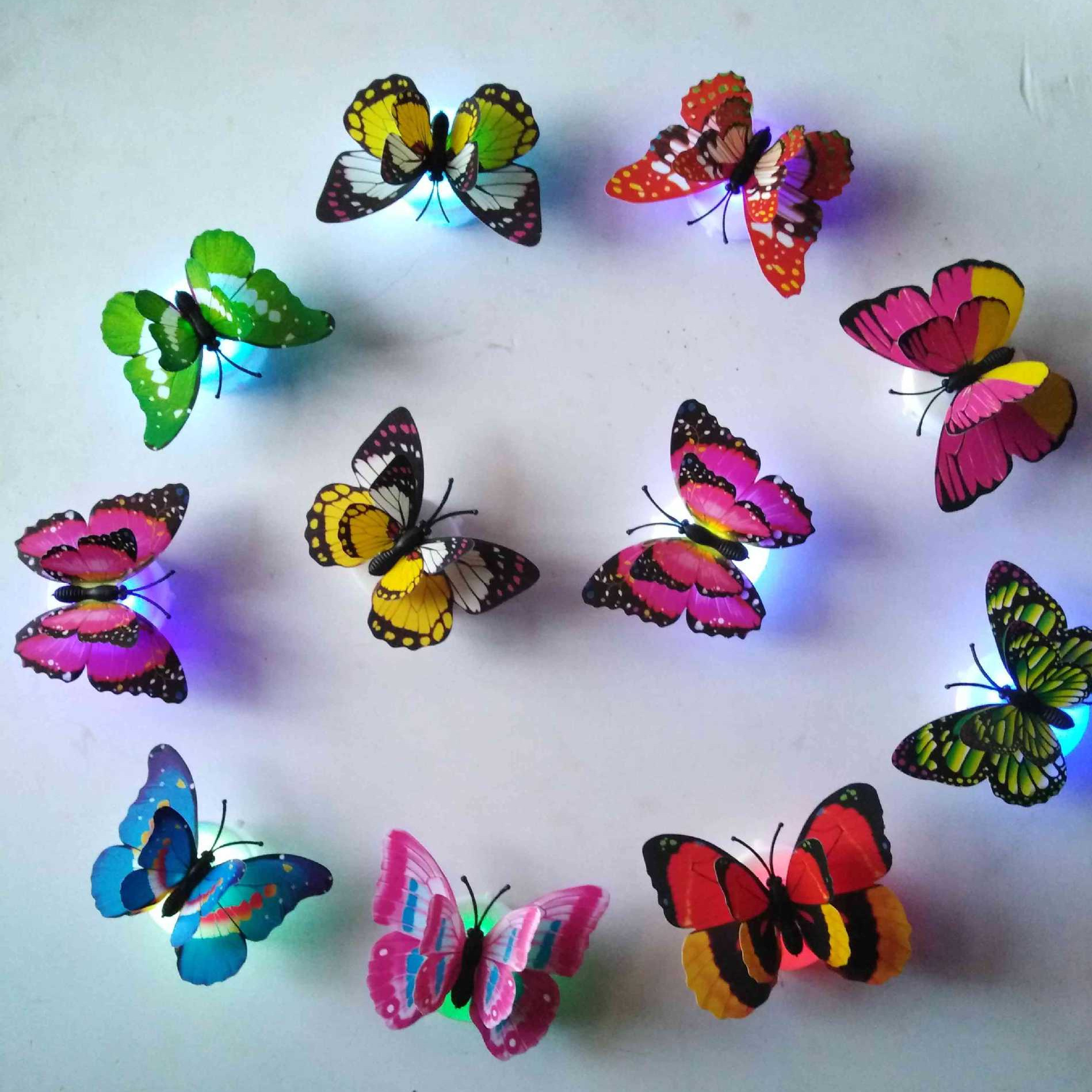 Colorful luminous butterfly night light can be pasted 3D night light luminous butterfly wall stickers manufacturers wholesale